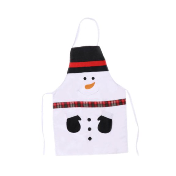Christmas Apron Kitchen Apron Cartoon Costume Cloth Material for Family Gathering Holiday Party Cooking