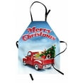 thumbnail image 1 of Christmas Apron, Pickup Truck Filed Ornament Cold December Weather Snowflakes, Unisex Kitchen Bib with Adjustable Neck for Cooking Gardening, Adult Size, Multicolor, by Ambesonne, 1 of 4