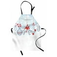 thumbnail image 1 of Christmas Apron Retro Style Famous Socks for Toy and Candy Bells and Snowflake Graphic Design, Unisex Kitchen Bib Apron with Adjustable Neck for Cooking Baking Gardening, White Red, by Ambesonne, 1 of 3