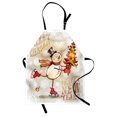 thumbnail image 1 of Christmas Apron Skating Happy Snowman with Christmas Tree Cheerful Hand Drawn Ornate Snowflakes, Unisex Kitchen Bib Apron with Adjustable Neck for Cooking Baking Gardening, Multicolor, by Ambesonne, 1 of 3