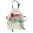thumbnail image 1 of Christmas Apron Xmas Stars and Snowflakes Backdrop with Stylized Retro Lettering, Unisex Kitchen Bib Apron with Adjustable Neck for Cooking Baking Gardening, Eggshell Sea Green Ruby, by Ambesonne, 1 of 3