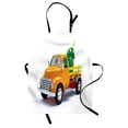 thumbnail image 1 of Christmas Apron Yellow Vintage Truck and Tree Design with Star Topper Old Farm Vehicle, Unisex Kitchen Bib Apron with Adjustable Neck for Cooking Baking Gardening, White Yellow Green, by Ambesonne, 1 of 3
