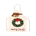 thumbnail image 1 of Christmas Apron for Women – Festive Printed Kitchen Apron with Adjustable Waist, Linen Fabric for Cooking, Baking, BBQ & Holiday Decoration, 1 of 5