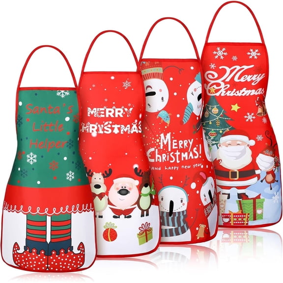 Christmas Aprons Elf Snowman Santa Adjustable Kitchen Cooking Apron for Party Chef Cook House Clean Garden Home