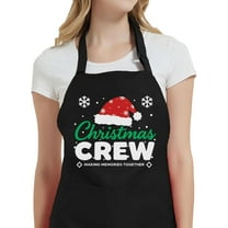 Christmas Aprons for Women Men with Pockets, Adjustable Water Resistant Holiday Kitchen Apron for Baking Cooking