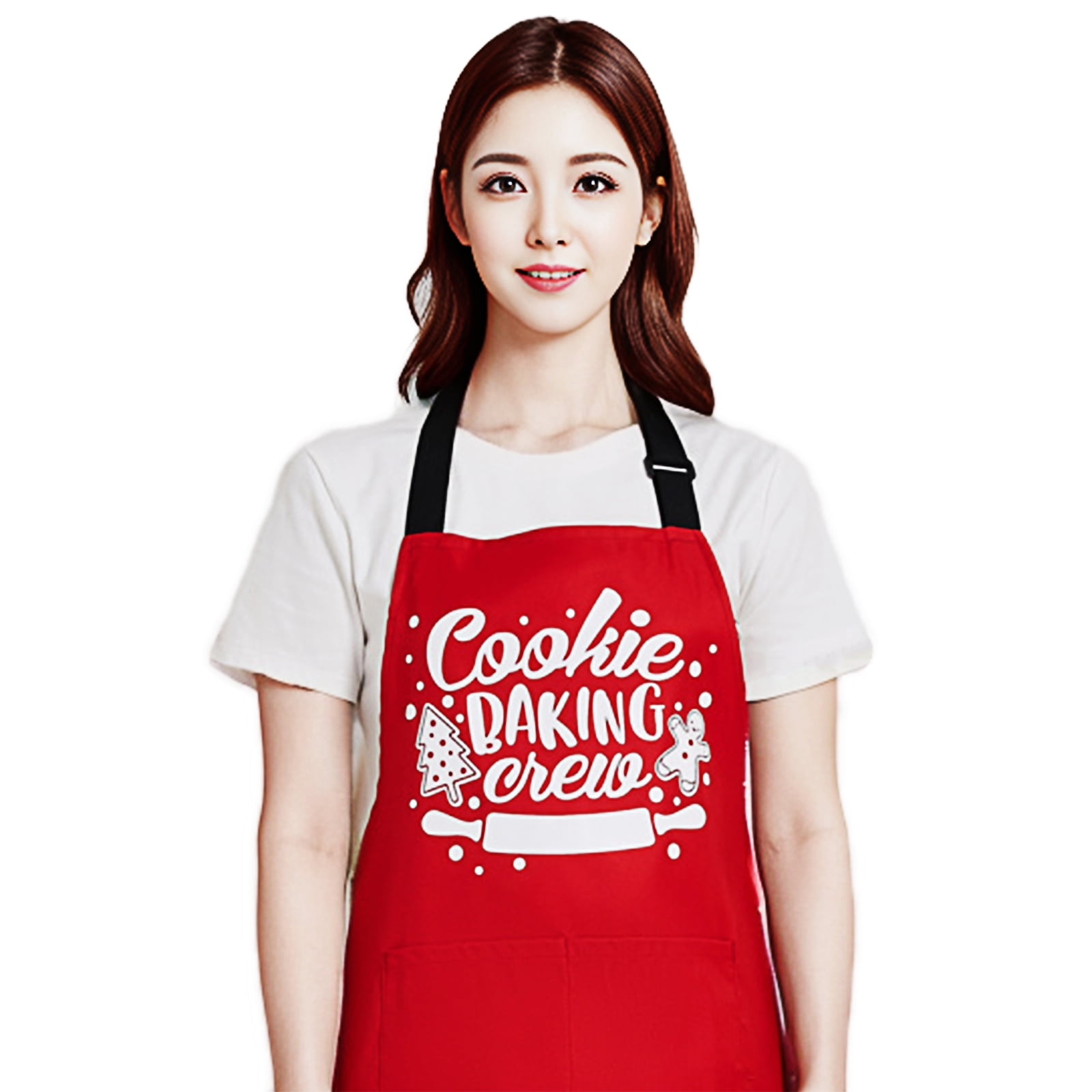 Christmas Aprons for Women with Pockets Cookie Baking Aprons for Women Men Cooking Kitchen BBQ