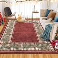 thumbnail image 1 of Christmas Area Rug 10' x 13', Washable  Bordered Rugs Christmas Decorative Rug Xmas Throw Carpet, Non Slip Holiday Rug for Entryway Bedroom Living Room, Red, 1 of 8