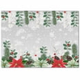 thumbnail image 1 of Christmas Area Rug 2.7x5ft Poinsettia Snowflakes Pine Cone Pine Needle Gray Non-Slip Washable Square Rugs Soft Felt Indoor Floor Mat for Bedroom Kitchen Living Room Bathroom, 1 of 8