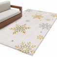 thumbnail image 1 of Christmas Area Rug 3x5 FT, Non Slip Entryway Bedside Carpet, Yellow Grey Winter Snowflake Rustic Washable Soft Floor Carpet Indoor Mat Non-Shedding Throw Rug for Dorm Kitchen Home Office, 1 of 9