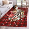 thumbnail image 1 of Christmas Area Rug 3x5 Washable Rug Non Slip Cardinal Pine Cone Branches Red Black Plaid Large Area Rug Indoor Floor Carpet for Entryway Bedroom Kitchen Living Room Home Office Dining Room Nursery, 1 of 8