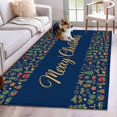 thumbnail image 1 of Christmas Area Rug 3x5 Washable Rug Non Slip Modern Winter Xmas Trees Gifts Navy Blue Large Area Rug Indoor Floor Carpet for Entryway Bedroom Kitchen Living Room Home Office Dining Room Nursery, 1 of 8