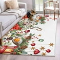 thumbnail image 1 of Christmas Area Rug 3x5 Washable Rug Non Slip Xams Tree Winter Red Poinsettia Pine Cones Large Area Rug Indoor Floor Carpet for Entryway Bedroom Kitchen Living Room Home Office Dining Room Nursery, 1 of 8