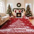 thumbnail image 1 of Memoryfield Christmas Area Rug 4' x 6', Machine Washable Rugs Holiday Christmas Tree Print Throw Carpet, Low Pile Rug Stain-Resistant Xmas Rugs for Bedroom Living Room Dining Room Party, 1 of 9