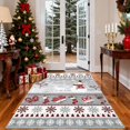 thumbnail image 1 of Christmas Area Rug 4' x 6', Xmas Snowflake Rug for Living Room, Washable Carpet with Non Slip Rubber Backing, Low Pile Non Shedding Printed Mat, Floor Covering for Bedroom, Gray, 1 of 7