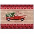 thumbnail image 1 of Christmas Area Rug 4x6ft Red Christmas Trucks Pine Tree Snow Wood Grain Non-Slip Washable Square Rugs Soft Felt Indoor Floor Mat for Bedroom Kitchen Living Room Bathroom, 1 of 8