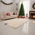 thumbnail image 1 of Christmas Area Rug for Living Room, Large Fluffy Rug for Bedroom & Fuzzy Furry Plush Soft Rugs, Small Shaggy Carpet for Boys and Girls Dorm Room Home Decor (24"X16", Beige), 1 of 7