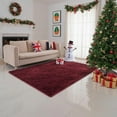 thumbnail image 1 of Christmas Area Rug for Living Room, Large Fluffy Rug for Bedroom & Fuzzy Furry Plush Soft Rugs, Small Shaggy Carpet for Dorm Room Home Decor (47"X31", Wine Red), 1 of 7