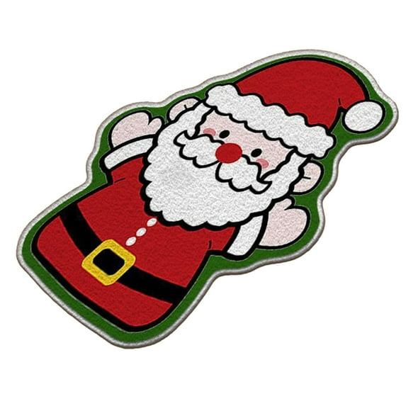Christmas Area Rug Red Washable Entryway Carpet Xmas Santa Holiday Decor Doormat Kitchen Decorative Non Slip Soft Small Carpet Indoor Throw Rug Bedroom Entrance Bathroom
