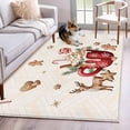 thumbnail image 1 of Christmas Area Rugs 4'x6', Washable Small Throw Rugs for Office Bathroom, Winter Deer Ice Cream Cookies Star Pine Needle Indoor Outdoor Rug Non-Slip Low Pile Carpet Runner Reversible Floor Mats, 1 of 8