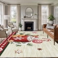 thumbnail image 1 of Christmas Area Rugs 6'x9', Washable Small Throw Rugs for Kitchen Dining room, Xmas Ice Cream Snowflakes Candy Pine Needles Indoor Outdoor Rug Non-Slip Low Pile Carpet Runner Reversible Floor Mats, 1 of 8