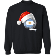 Christmas Argentine Flag With Santa Hat Argentina Root Proud Souvenir Crewneck Pullover Sweatshirt