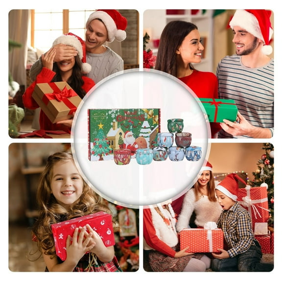 Christmas Aromatherapy Candle Gift Set with Candle and Dried Flower, Women's Decompression Aromatherapy Gift for Thanksgiving Day, 8pc Set