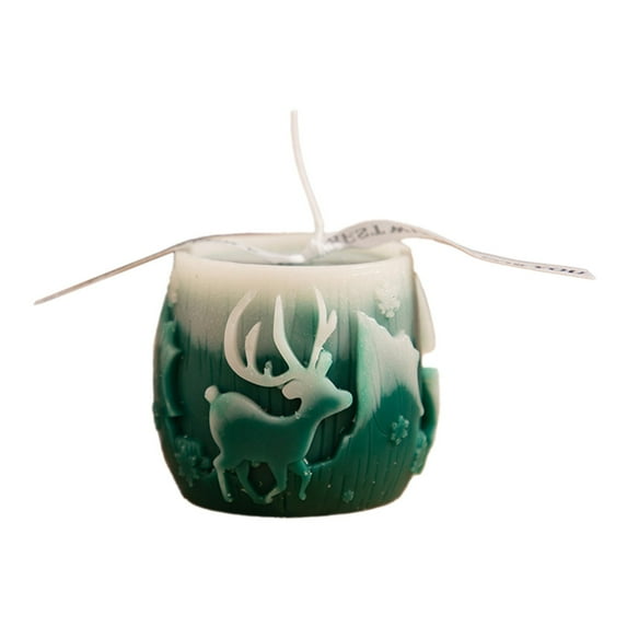 Christmas Aromatherapy Candle, Holiday Pillar Candle, Festive Reindeer Design Long-Lasting Burn Time, Gentle Non Pungent Fragrance, Clean Burning Wax, Handheld Gift Size 6.5x6x6cm