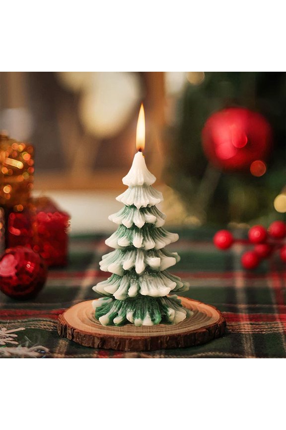 Christmas Aromatherapy Candle in Tree Shape, Wax Material, Green Color, Size 11.5x7cm, for Holiday Gifts and Home Decor, Creates Relaxing Atmosphere
