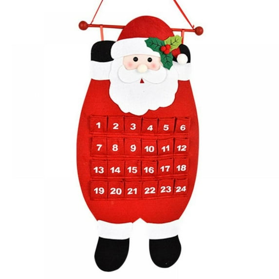 Christmas Arrival Calendar - 26.8-inch Santa Claus Snowman Elk 24 Day Countdown until Christmas Magnetic Signs, Wooden Christmas Decorations, Suitable for Family Tables and Office Doors