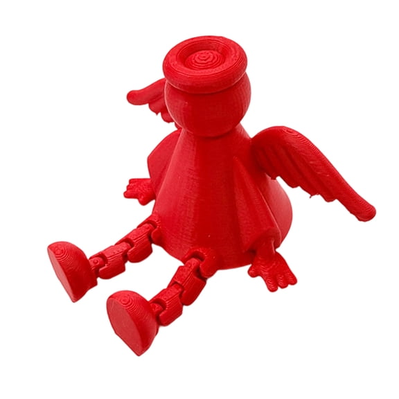 Christmas Articulated Angelic Figurine with Movable Joints Sitting Pose Ornament Desktop Shelf Decoration for Home