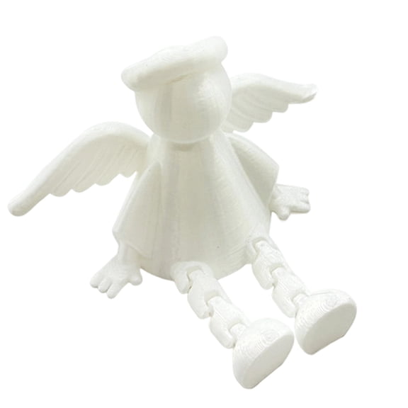 Christmas Articulated Angelic Figurine with Movable Joints Sitting Pose Ornament Desktop Shelf Decoration for Home