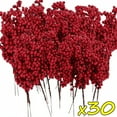 thumbnail image 1 of Christmas Artificial Berries Stem Red Holly Berry Fake Flowers Plant for Xmas Tree New Year Party Home Decor Ornament, 1 of 10