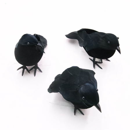 Christmas Artificial Blackbird Decoration,Halloween Crows and Ravens,Raven Decor,Black Crows,Fake Crow,Crow Decor,Halloween Crows,Crow Halloween Decor(3pcs/Set 5in)
