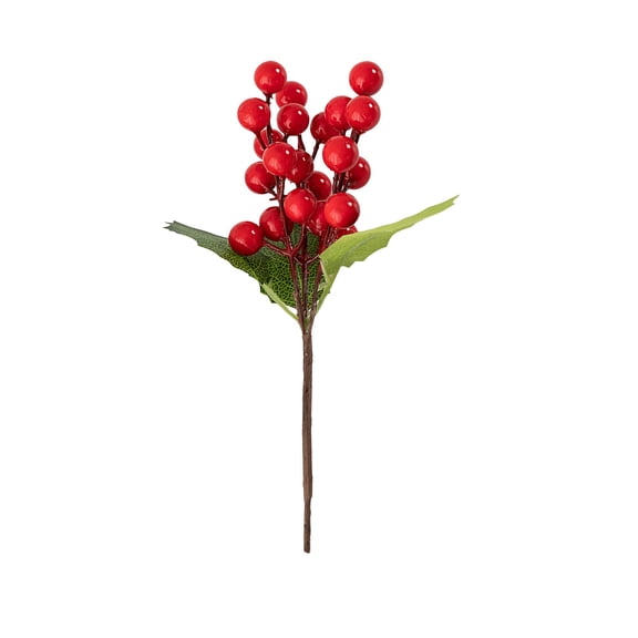 Christmas Artificial Branch, 8.2in Plastic Vase Filler, Colorfast Flexible Stem Decor, for Gift Box Wreath Fireplace Holiday Arrangement