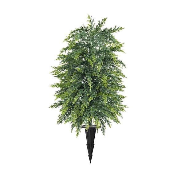 Christmas Artificial Cedar Topiary Tree with Ground Stake, Realistic Cedar Trees for Outdoor Porch Front Door Yard