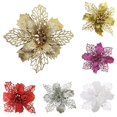thumbnail image 1 of Christmas Artificial Flowers 12 Pcs Artificial Christmas Flowers Decorations Glitter Xmas Tree Flower Ornaments Arrangements Wedding Table Decor, 1 of 6