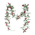 thumbnail image 1 of Christmas Artificial Garlands, Xmas Berry Holly Leaves Garland Faux Greenery Garlands Winter Snowy Red Berries Hanging Vine for Wedding Party Home Decoration, 1 of 4
