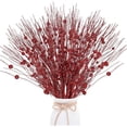 thumbnail image 1 of Christmas Artificial Glitter Berry Stem Xmas Picks Glittery Twigs Branches 17 inch Decorative Bead Sticks Topboutique Christmas Picks for Christmas Tree Gift Vase Decor Party Ornaments 12 Pcs Red, 1 of 7