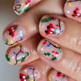 thumbnail image 1 of Christmas Artificial Nails Cartoon Car False Nails Christmas Light Strips Full Covers on Nails, 1 of 8