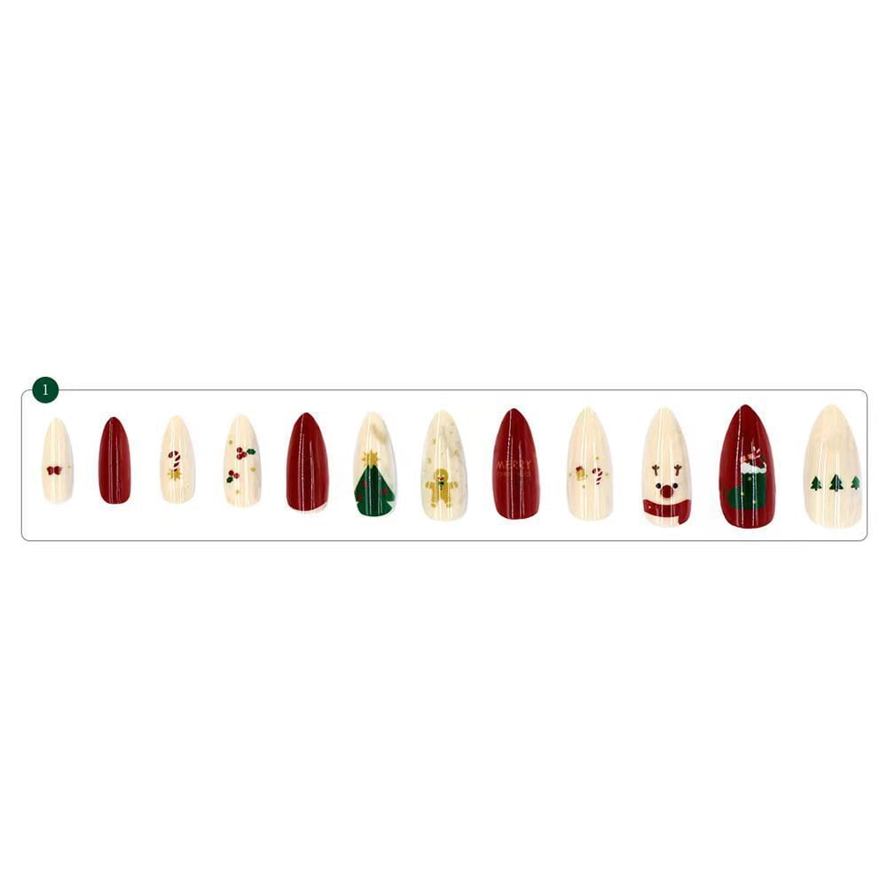 Christmas Artificial Nails with Comfortable Touch as Natural Nails for Create Christmas