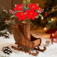 thumbnail image 1 of Christmas Artificial Poinsettia Bouquet with Red Berry for Vase Fillers, Home Holiday Bush, Indoor Floral, Cemetery Flowers, Centerpieces, 1 of 6