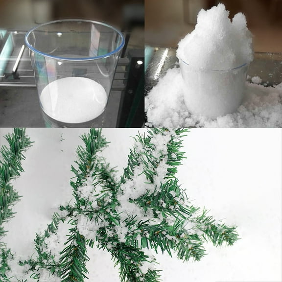 Christmas Artificial Snow Powder 100g Bag Fake Snow Decoration For Tree Display Windows Holiday Party Table Layout DIY Craft Scenes Simulation Snowflakes