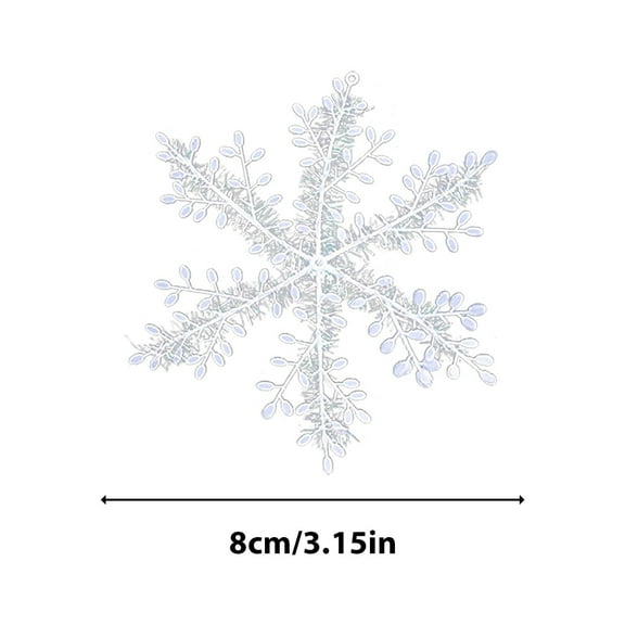 Christmas Artificial Snowflakes for Christmas Tree Decoration, Beautiful Lightweight Snowflake for Party Indoor Home Decor 3.15Inch White