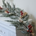 thumbnail image 1 of Christmas Artificial Snowy Cedar Garlands 6.56ft Faux Hanging Winter Vines with Pine Cones,Red Berries,Green Greenery Garland for Table,Mantle,Wall,Indoor,Outdoor Christmas Decorations, 1 of 9
