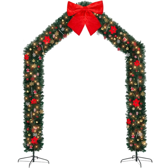 Christmas Artificial Tree Archway Decoration, Realistic PVC Holiday Tree Arch Frame for Outdoor Indoor Room Festival Party Wedding Garden, Roof Top