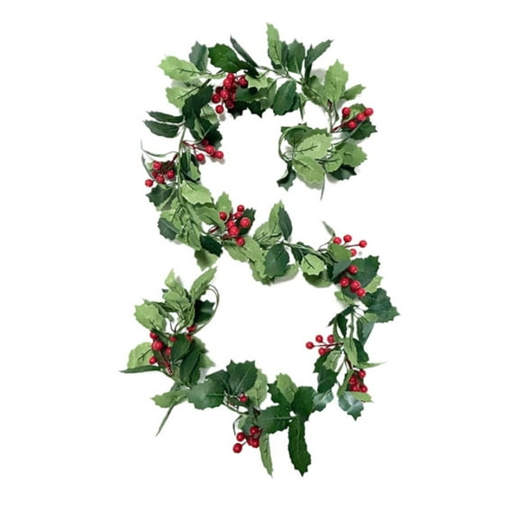 Christmas Artificial Vine Decoration for Christmas Home Atmosphere with Red Berries and Vine Arrangement丨Green