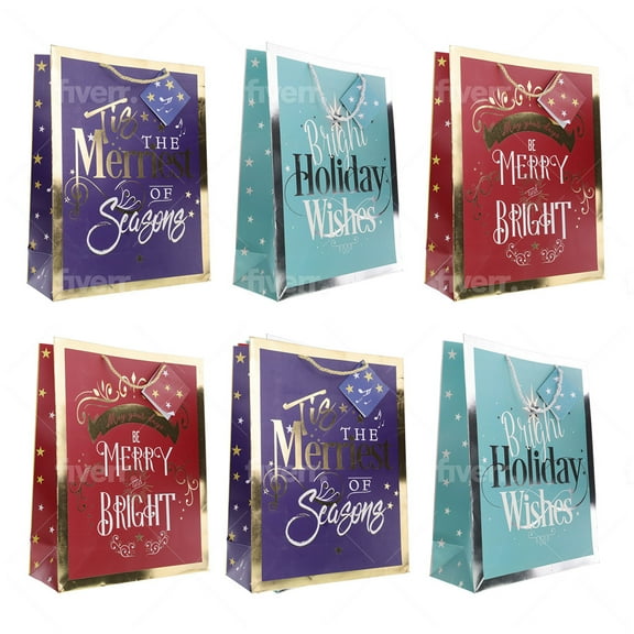 Christmas Assorted Mystery Xtra Large Gift Bags - 8 Bags (19.99 Value)