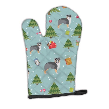 Christmas Australian Shepherd Oven Mitt
