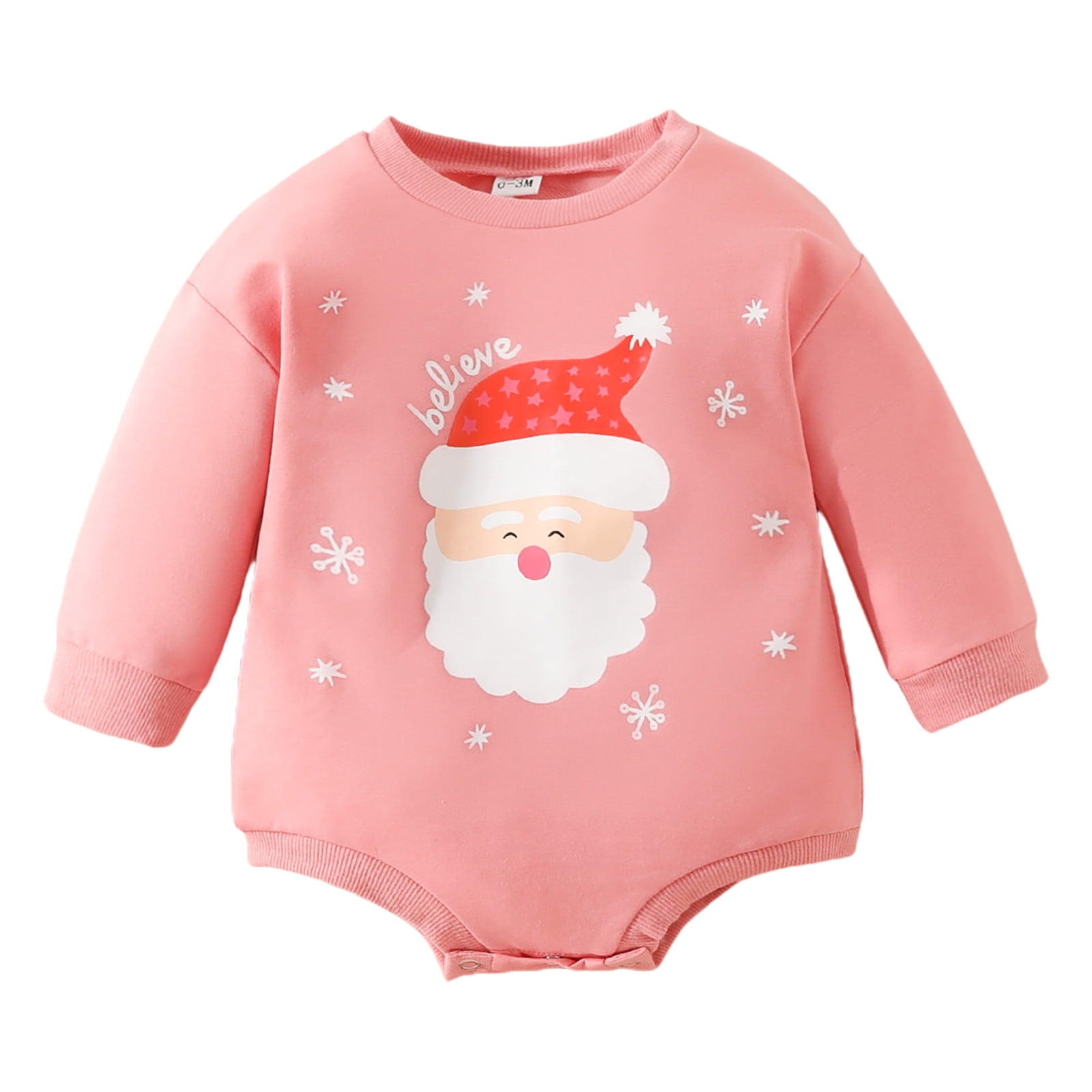 Christmas Baby Boy Girl Clothes Christmas Print Casual Crew Neck Long