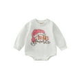 thumbnail image 1 of Christmas Baby Boy Girl Clothes Santa Claus Romper Sweatshirt Onesie Crewneck Oversized Long Sleeve Bodysuit Outfit 0-18M, 1 of 8
